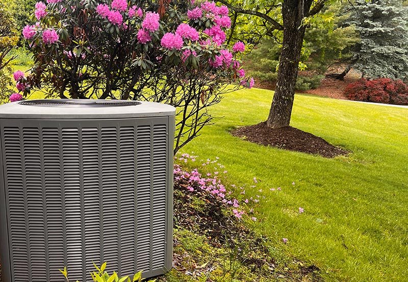 An outdoor HVAC condenser unit.