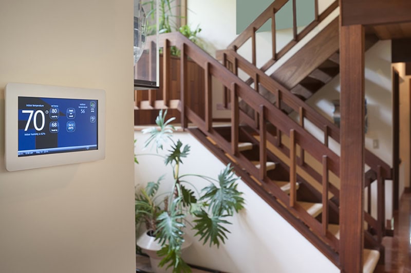 Smart wall energy control thermostat